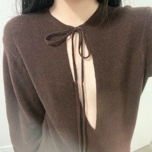 Khaite 95% Cashmere Brown Chocolate Top Sweater SIZE XS Oversized